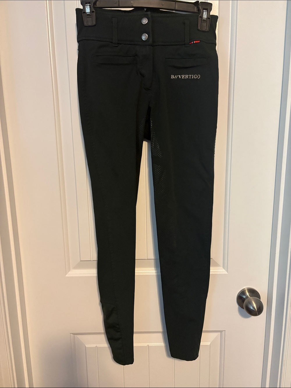 B Vertigo Women's Black Riding Breeches Size 22 Hunter Green Full Seat